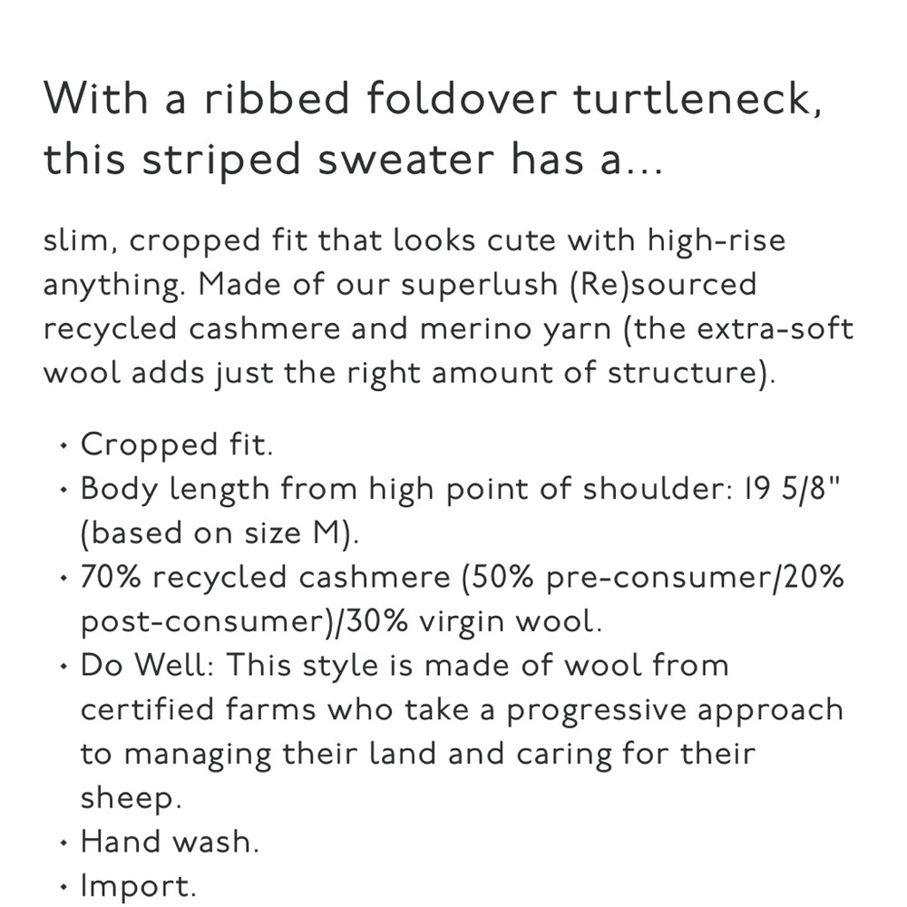 Madewell Crop Cashmere Turtleneck Sweater - Picture 7 of 7